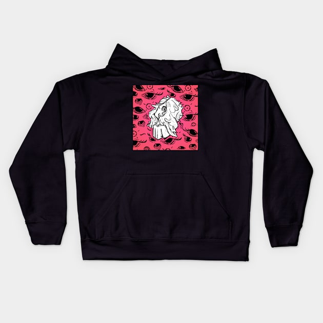 Comic Style Eye Drawing Kids Hoodie by BobbyMillsArts